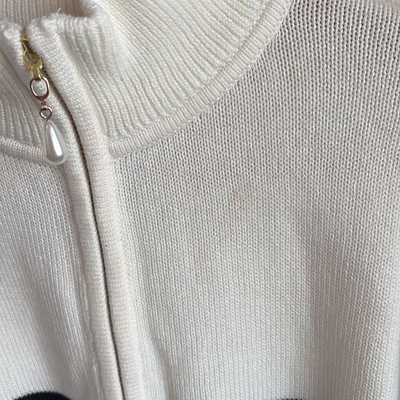 J Crew Striped half-zip sweater with pearl zipper Womens Small Navy White - Picture 6 of 11
